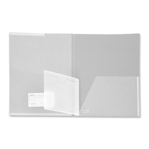 Lion Office Products Folder W/CD Holder, 60 Sheet Cap, 11"x8-1/2", 2/PK, Clear