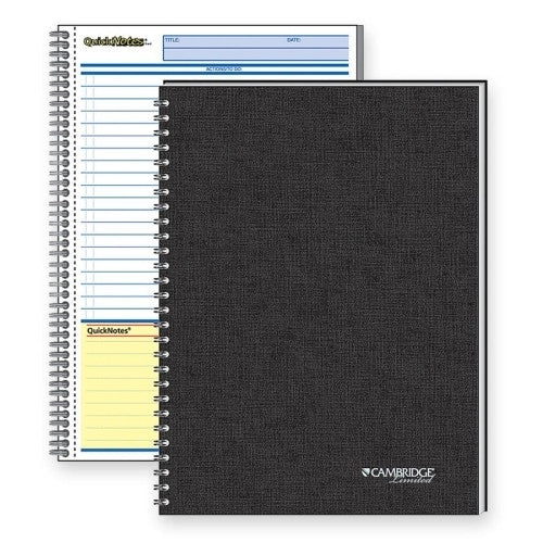 Mead QuickNotes Notebook, 1 Subject, 80 Sheets, 8"x5", Black