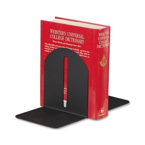 MMF Industries Fashion Bookends, Magnetic, Steel, 5-9/10"x5"x7", Black