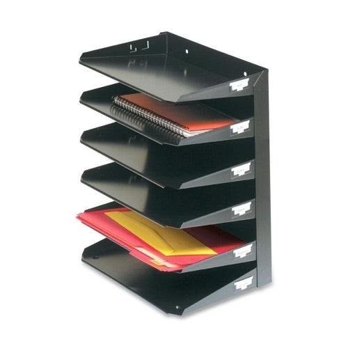 MMF Industries Horizontal Organizer, 6-Tier, 12"x8-3/4"x14-3/4", Black