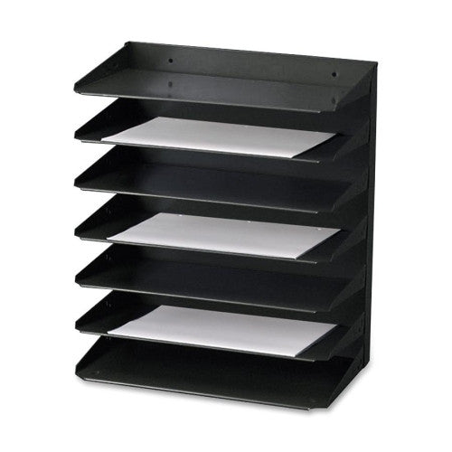 MMF Industries Horizontal Organizer, 7-Tier, 12"x8-3/4"x17-3/4", Black