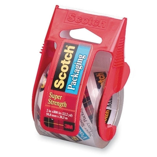 3M Commercial Office Supply Div. Packing Tape,w/ Dispenser,2"x22.2 Yds,1-1/2",1/RL,Core,Clear