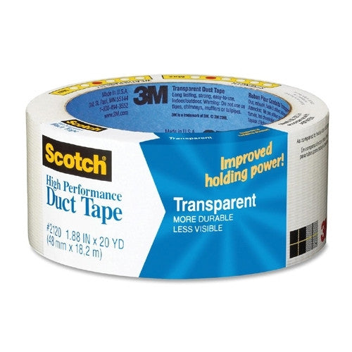 3M Commercial Office Supply Div. Duct Tape, 1-7/8"x20 Yards, Clear