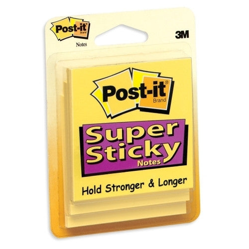 3M Commercial Office Supply Div. Super Sticky Pads, 3"x3", 3 PD/PK, 45 SH/PD, Yellow