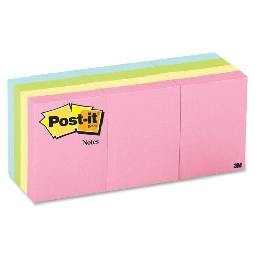 3M Commercial Office Supply Div. Post-it Notes, Original, 1-1/2"x2", 12/PK, Assorted Pastel