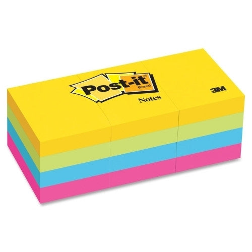 3M Commercial Office Supply Div. Post-it Notes,1-1/2"x2",12/PK, 100 Sh/Pad, Ultra Assorted