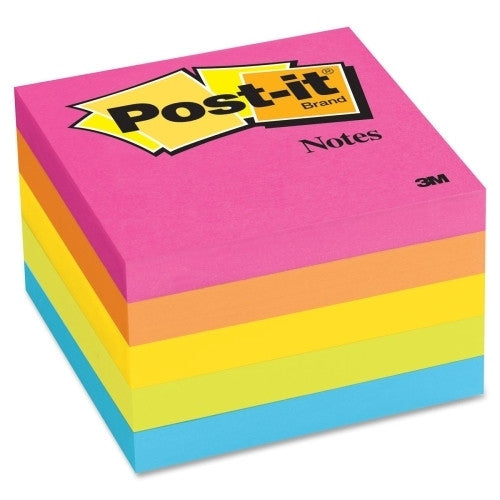 3M Commercial Office Supply Div. Post-it Notes, 3"x3", 5/PK, 100 Sh/Pad, Neon Fusion