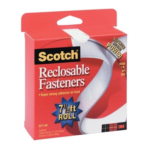 3M Commercial Office Supply Div. Reclosable Fasteners,Roll,Holds 1Lb Per Inch,3/4"x5',WE