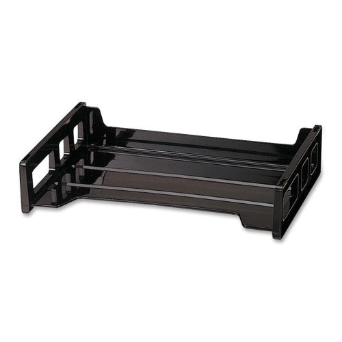 Officemate International Corp Side Loading Stackable Desk Tray, 13-3/16"x9"x2-3/4", BK