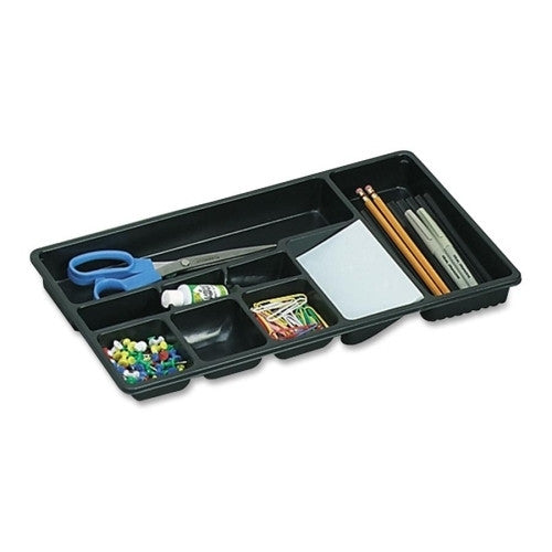 Officemate International Corp Drawer Tray, 9 Compartments, 16"x9"x1-1/2", Black