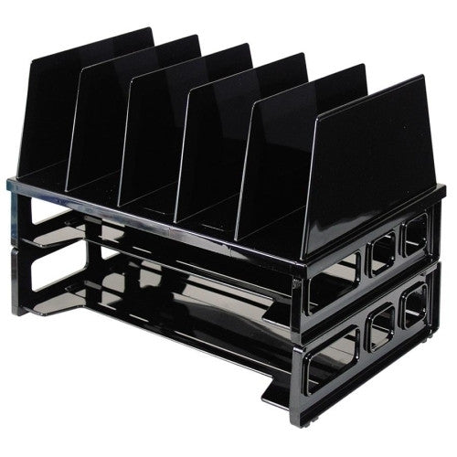 Officemate International Corp Sorter w/2 Trays, 13-1/2"x9"x10-1/4", Black