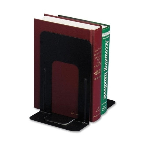 Officemate International Corp Nonskid Steel Bookends, 4-3/4"x5-1/8"x5", Black