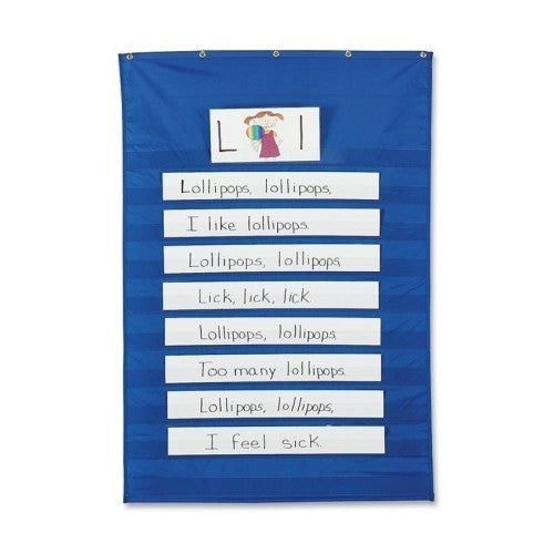 Pacon Corporation Pocket Chart, Standard, 34"x50", Blue