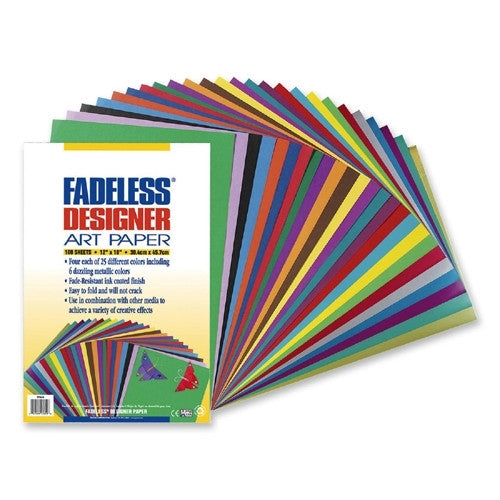 Pacon Corporation Fadeless Designer Sheets, 100 Sheets, 12"x18", Assorted