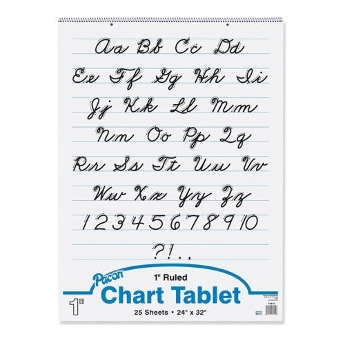 Pacon Corporation Chart Tablet,Cursive Cover,1" Ruled,24"x32",25 Sh,WE