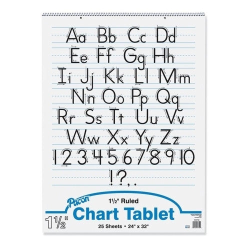 Pacon Corporation Chart Tablet,Manuscript Cover,1-1/2" Ruled,24"x32",25 Sh,WE