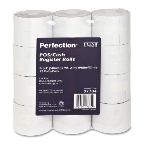 PM Company Multi Copy Carbonless Add Roll, 2-1/4"x90', 12/PK, WE