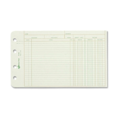 Rediform Office Products Ledger Refill Sheets, Recycled, 5"x8-1/2", 100/PK, Green