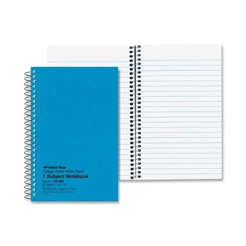 Rediform Office Products Notebook, 1 Sub, 80 Shts, College, 7-3/4"x5", Blue Cover