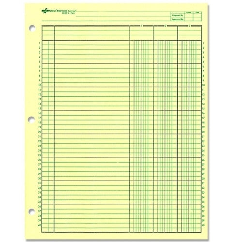 Rediform Office Products Analysis Pad, 3 Column, 3 Hole, 3-1/2"W, 11"x8-1/2", Green