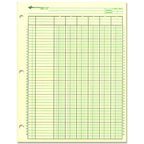 Rediform Office Products Analysis Pad, 6 Column, 3 Hole, 1-7/16"W, 11"x8-1/2", Green