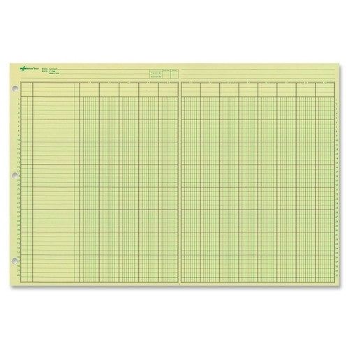 Rediform Office Products Analysis Pad, 13 Column, 3 Hole, 2-1/4"W, 11"x16-3/8", Green