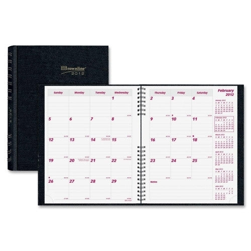 Rediform Office Products Monthly Planner,14 Month,1PPM,Hard Cover,8-7/8"x7-1/8",Black