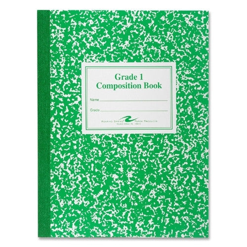 Roaring Spring Paper Products Composition Book,Grade 1 Ruled,50 Sheets,9-3/4"x7-3/4",Green