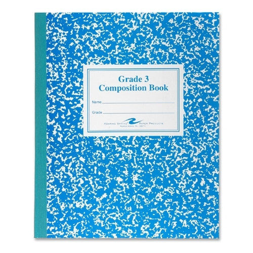 Roaring Spring Paper Products Composition Book,Grade 3 Ruled,50 Sheets,9-3/4"x7-3/4",Blue