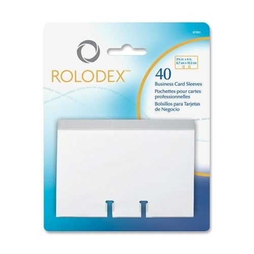 Rolodex Corporation Business Card Sleeve Refill, For 67197/67208, 40/PK, Clear