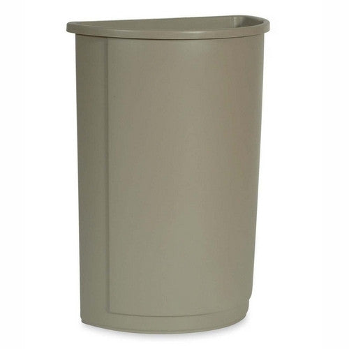 Rubbermaid Commercial Products Wastebasket,Half Round,21 Gallon,12"x21"x28-5/8",Beige