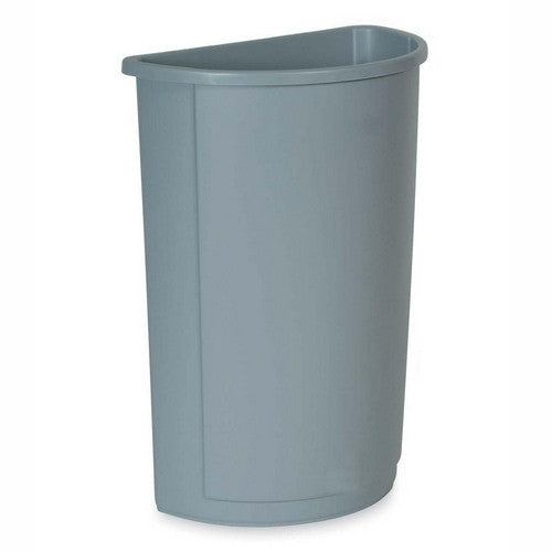 Rubbermaid Commercial Products Wastebasket,Half Round,21 Gallon,12"x21"x28-5/8",Gray