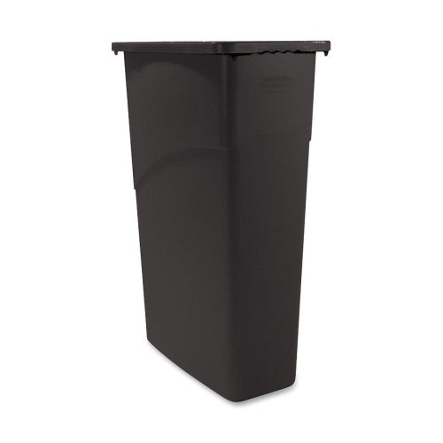 Rubbermaid Commercial Products Slim Wastebasket, Rectangular, 23-Gallon, 20"x11"x30", Black