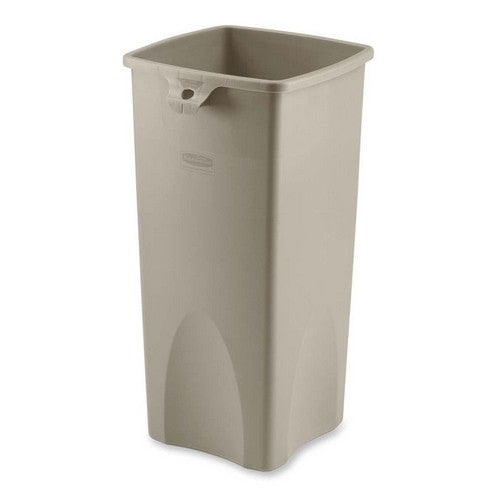 Rubbermaid Commercial Products Square Waste Container,23 Gal,14-1/2"x14-1/2"x28",Beige