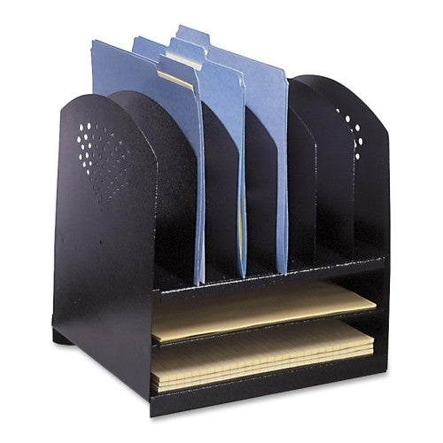 Safco Products Company Steel Desk Organizer, 12-1/4"x11-1/4"x12-3/4", Black