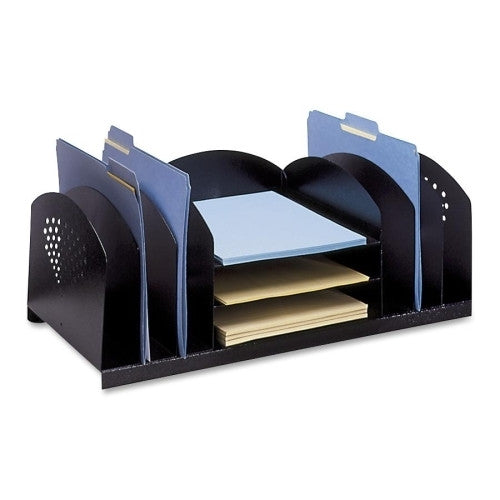 Safco Products Company Letter-Size Desk Organizer, 22-1/4"x11-1/4"x8-1/8", Black