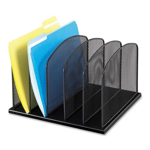 Safco Products Company Desk Organizer,Mesh,5 Section,12-1/2"x11-1/4"x8-1/4",Black