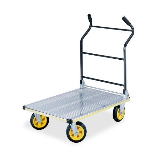 Safco Products Company Platform Truck, 24"x39"x16-40",Four 7" Rubber Tires,Silver