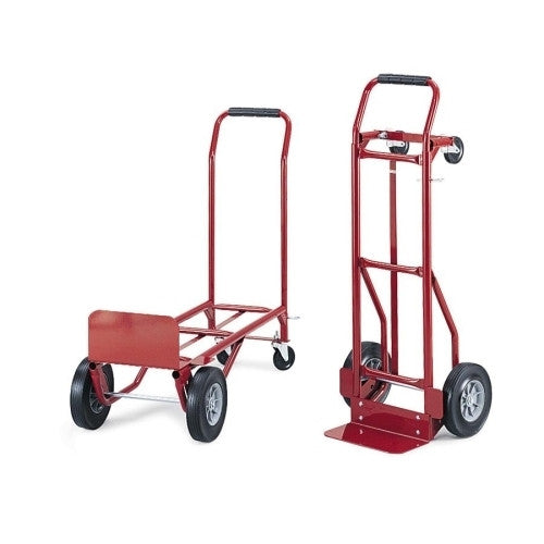 Safco Products Company Convertible Hand Truck, 500-600 Lb Cap, 18"x16"x51, Red