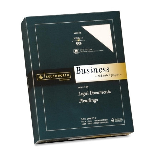 Southworth Company Fine Business Paper,20 lb.,Legal Rld,8-1/2"x11",500/BX,WE