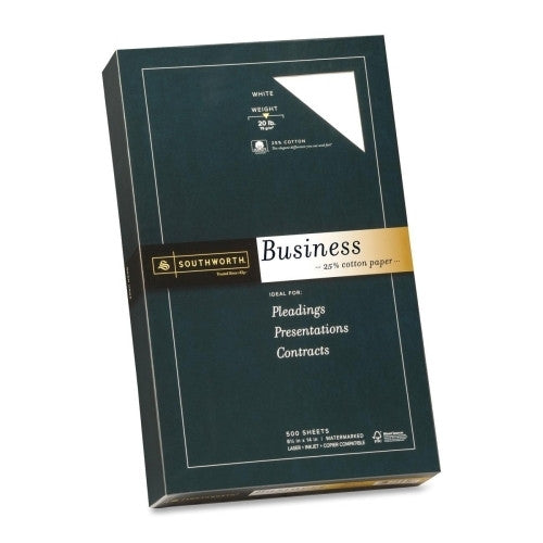 Southworth Company Fine Business Paper, 20 lb., 8-1/2"x14",500/BX, White