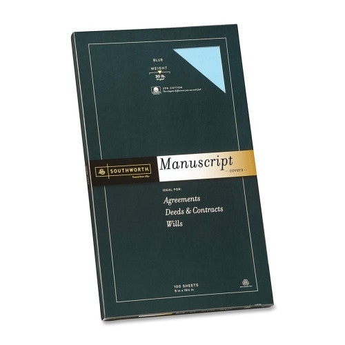 Southworth Company Manuscript Covers, 30lb., 9"x15-1/2", 100/BX, Blue