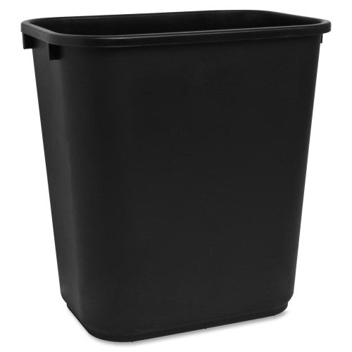 Sparco Products Rectangle Wastebasket, 28 Quart, 14-1/2"x10-1/2"x15", Black