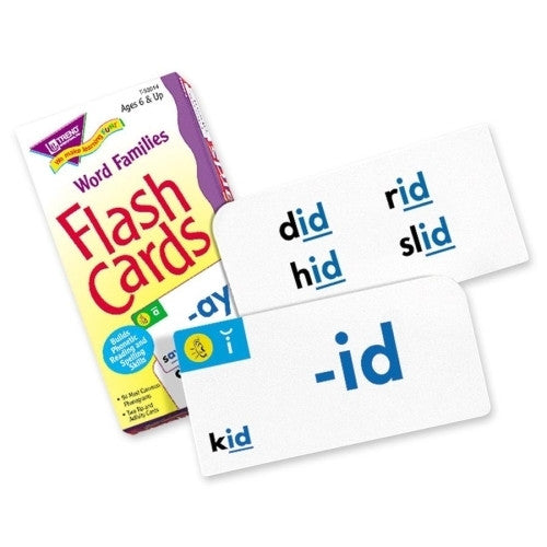 Trend Enterprises Flash Cards, Word Family Skill Drill, 96 Cards