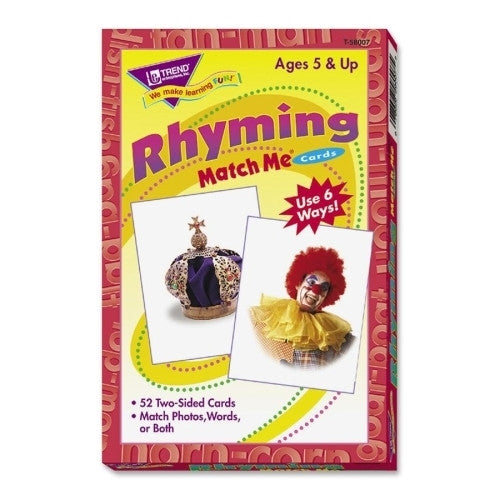 Trend Enterprises Rhyming Match Me Flash Cards, 3"x3-7/8", 6 And Up