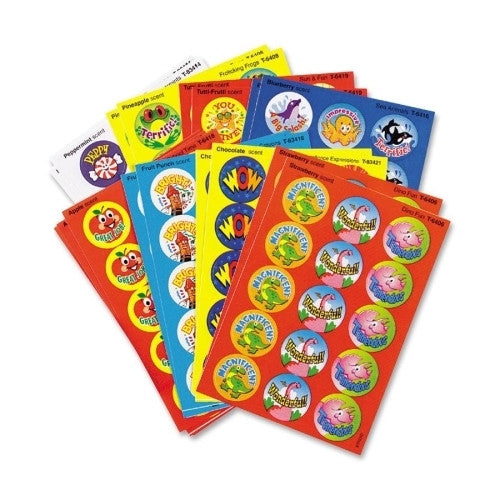 Trend Enterprises Praise Word Stinky Stickers, Round, Scratch/Sniff, 300/PK