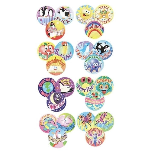 Trend Enterprises Stinky Stickers Praise Word Jumbo Pack, 435 Large Round