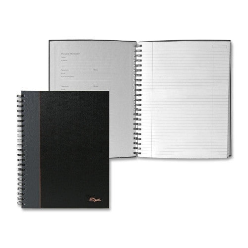 Tops Business Forms Executive Notebook,20lb.,Rld,96 Sheets,11-3/4"x8-1/4",BK/GY