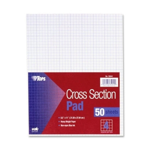 Tops Business Forms Cross Section Pad, Printed/2 Sides, 50 Sheets, 8-1/2"x11"