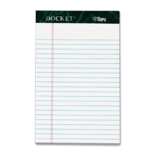 Tops Business Forms Notepad,Jr Legal Ruled,50 Sheets,5"x8",12/PK,White